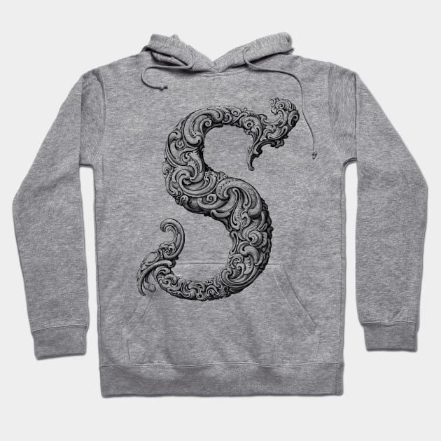 Vintage Initial Letter Lettering Alphabet S Hoodie by AltrusianGrace